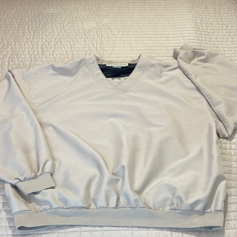 Cutter & Buck Men's SIZE XL Cream V-Neck WINDBREAKER/JACKET